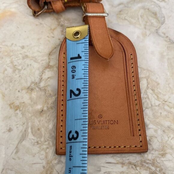 Vintage Louis Vuitton Vachetta Leather Luggage Tag & Poignet - Picture 9 of 9